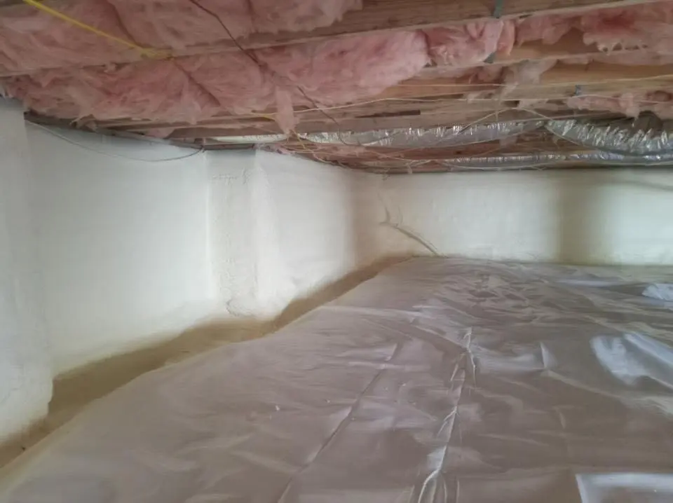 Crawl space encapsulation with closed-cell spray foam for Metal Roof Coating in Madison